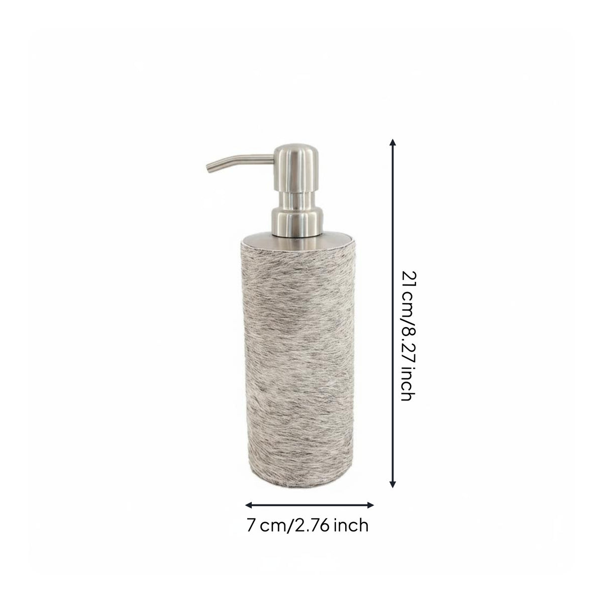 Horsehair Soap Dispenser Luxury Style Stainless Steel Pump Bottle for Countertop