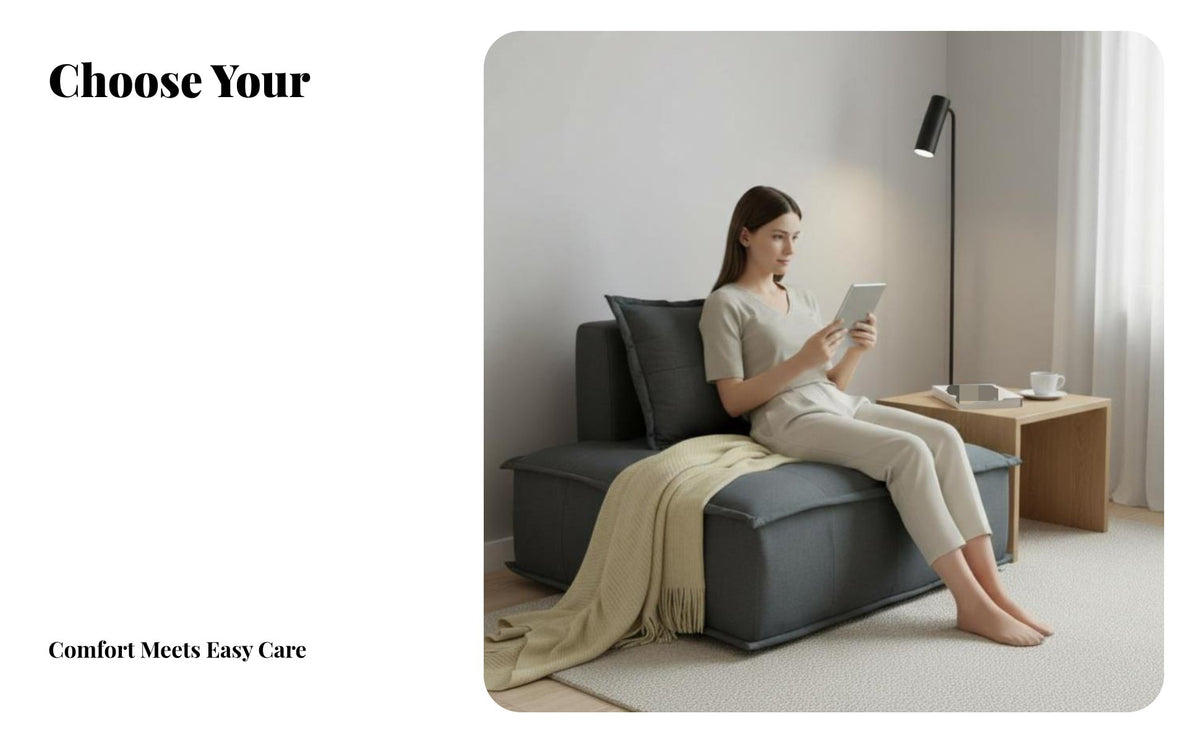 interchangeable Design Single Sofa Block Space-Saving Armless Chair Minimalist aesthetic Sectional Piece Easy Assembly for Apartment Dwellers, Young Adults, Homeowners, Small Spaces, Living Room, Lounge Area, Bedroom