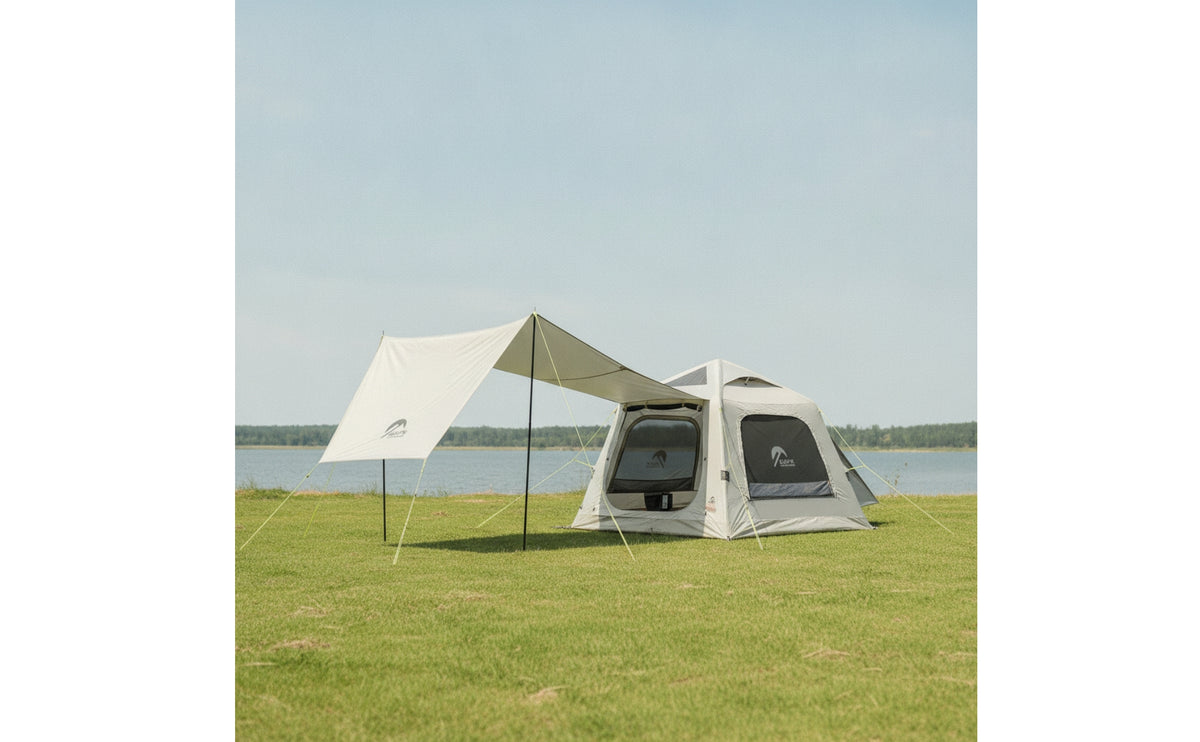 Quick-Inflate Inflatable Camping Tent with Awning Waterproof Tent with Awning Spacious Sturdy for Campers, Families, Weekend Trips