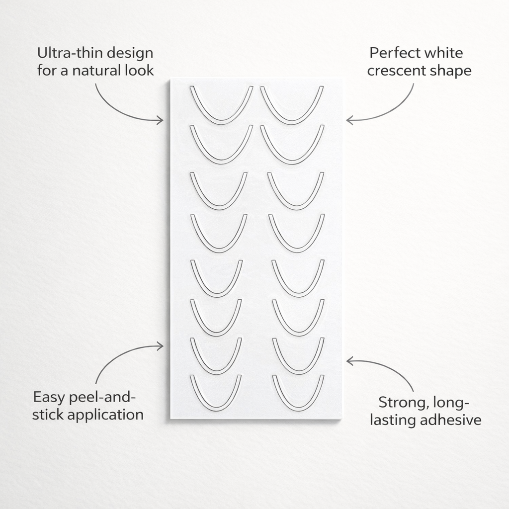 Nail Decals for French Manicure with Self Backing Moon Strips, Hollow for Technicians Decoration