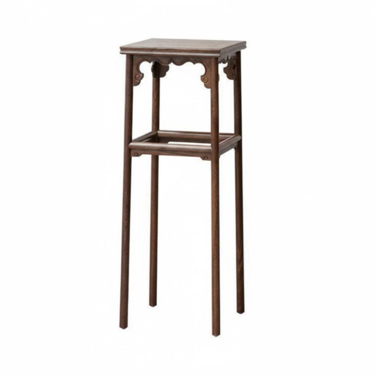 Tall Wooden Flower Stand Sturdy Wood Construction Unrestricted Standing Pot Riser Floor-Standing Versatile for Living Room