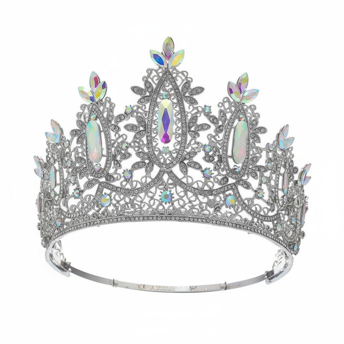 Baroque Queen Crown Sparkling Crystal Bead S Baroque Princess Crown Full Circle Bridal Tiara Regal Design Bridal Headpiece