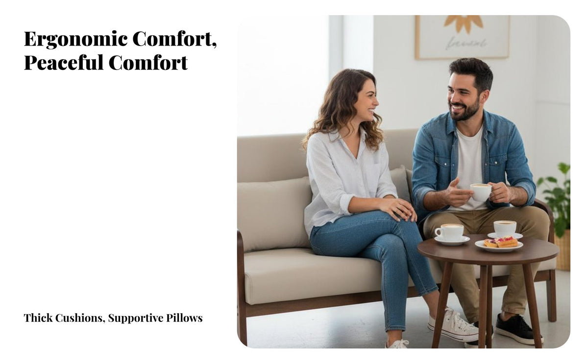 Wear-Resistant Upholstered Armchair and Table Group Sturdy Frame Commercial Furniture Easy to Clean Cafe Seating High-Density Cushioning for Restaurant Managers, Business Owners, Customers, Book Bar, Small Eatery, Reception Area