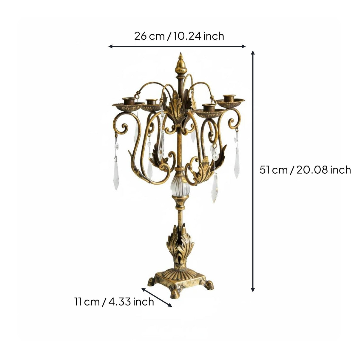 Vintage Candelabra Wrought Iron House Decoration for Wedding, Living Room