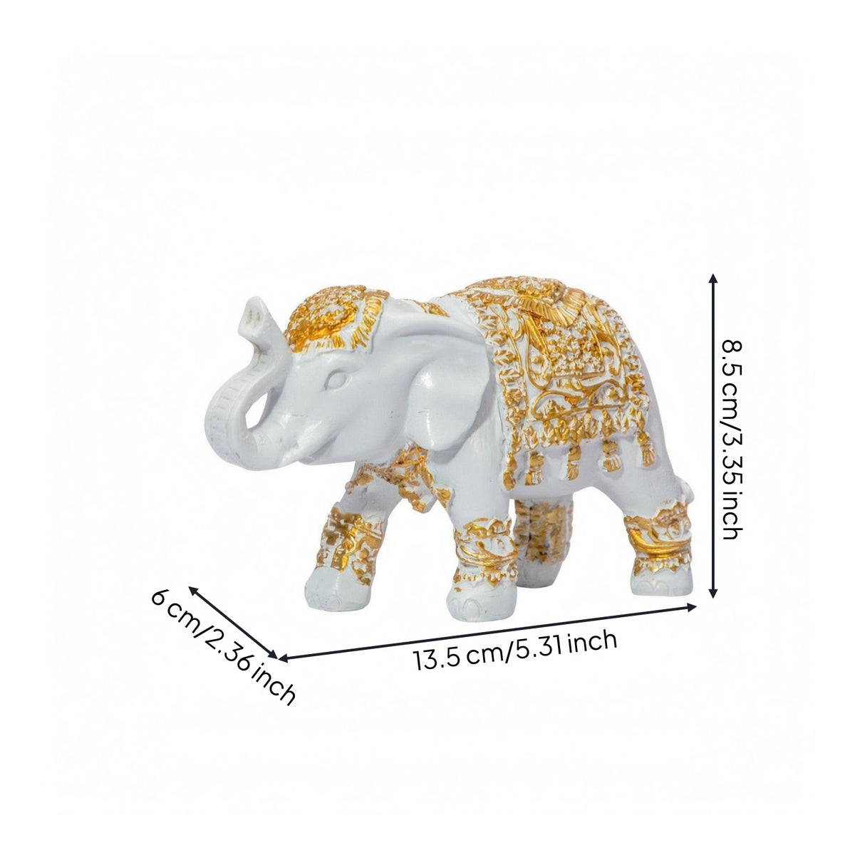 Resin Elephant Figurine Ornate Elephant Figurine Modern Elegant Design