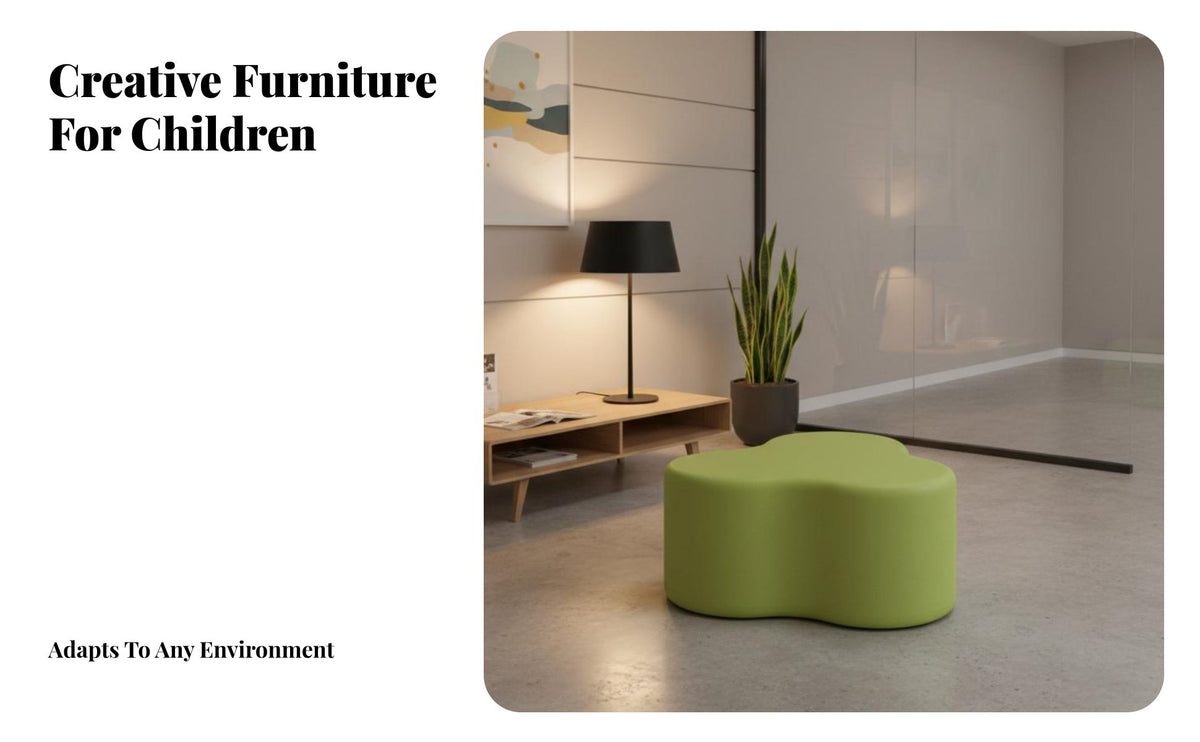 flexible Combination connecting jigsaw Piece Stool Colorful children's Furniture Soft Padded Seat Reception Seating Easy Assembly for Business Owners, Homeowners, Kindergarten, Early Education Center, Waiting Room, Playroom