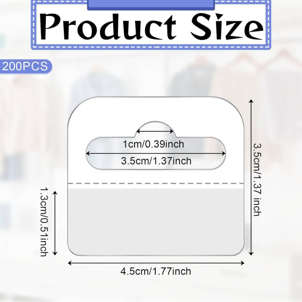 200 Pieces Self Hang Tab Punch Display Tag Easy to Use Packaging Accessory for Supermarket