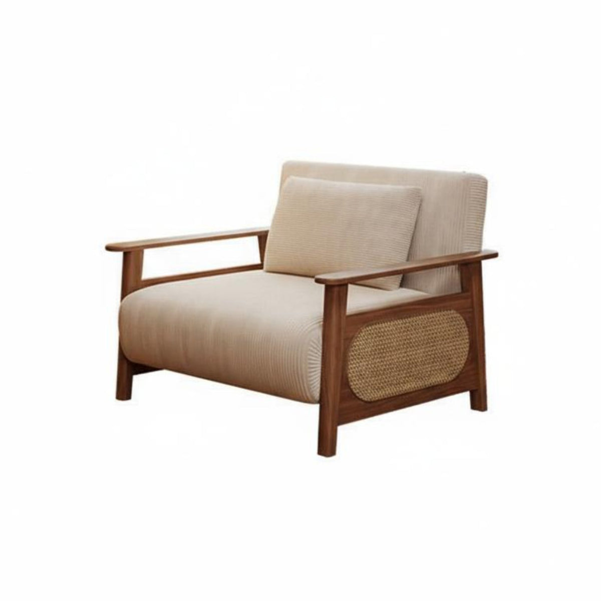 Transformable Armchair Bed Foldable Design Fold-Extendable Sleeper Chair Sturdy Wood Frame Minimalist Design