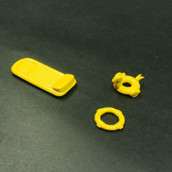 1/64 Scene Model Swimming Ring Water Bed Beach Summer Vacation Supplies Scene Decor