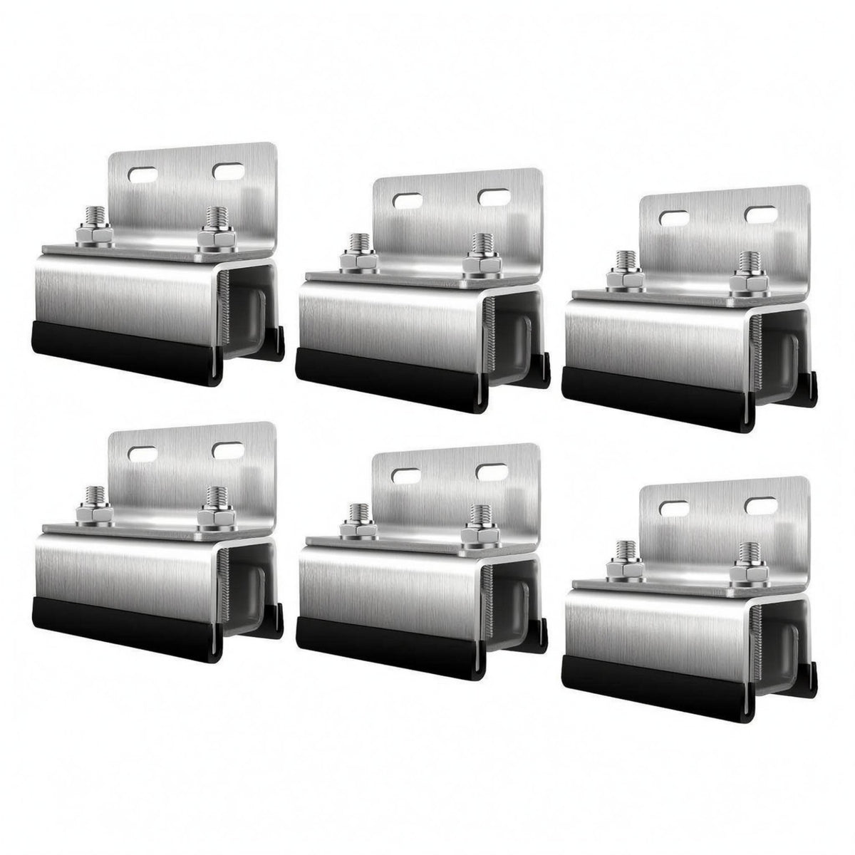 6 Pieces Roof Rack Bracket Brushed Silver Cargo Rack Bracket 90-Degree Angle