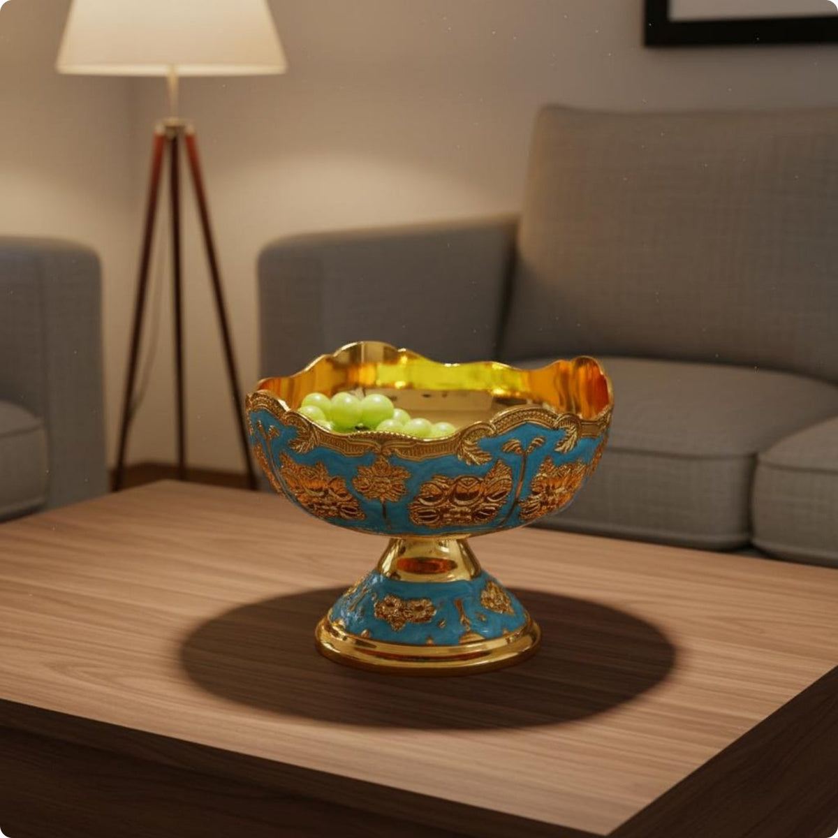 3 Pieces Pedestal Fruit Bowl Elegant Design Gold Fruit Bowl Versatile Use