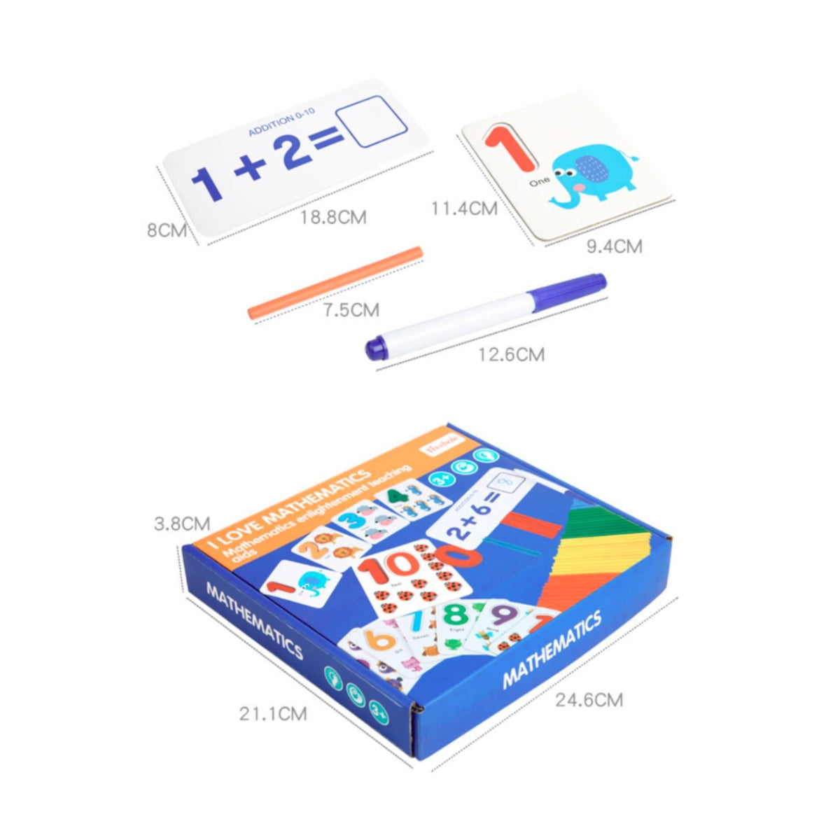 Hands-on Counting Set with Answer Board Educational Math Toy with Counting Rods Colorful Addition and Subtraction Game Preschool for Homeschool