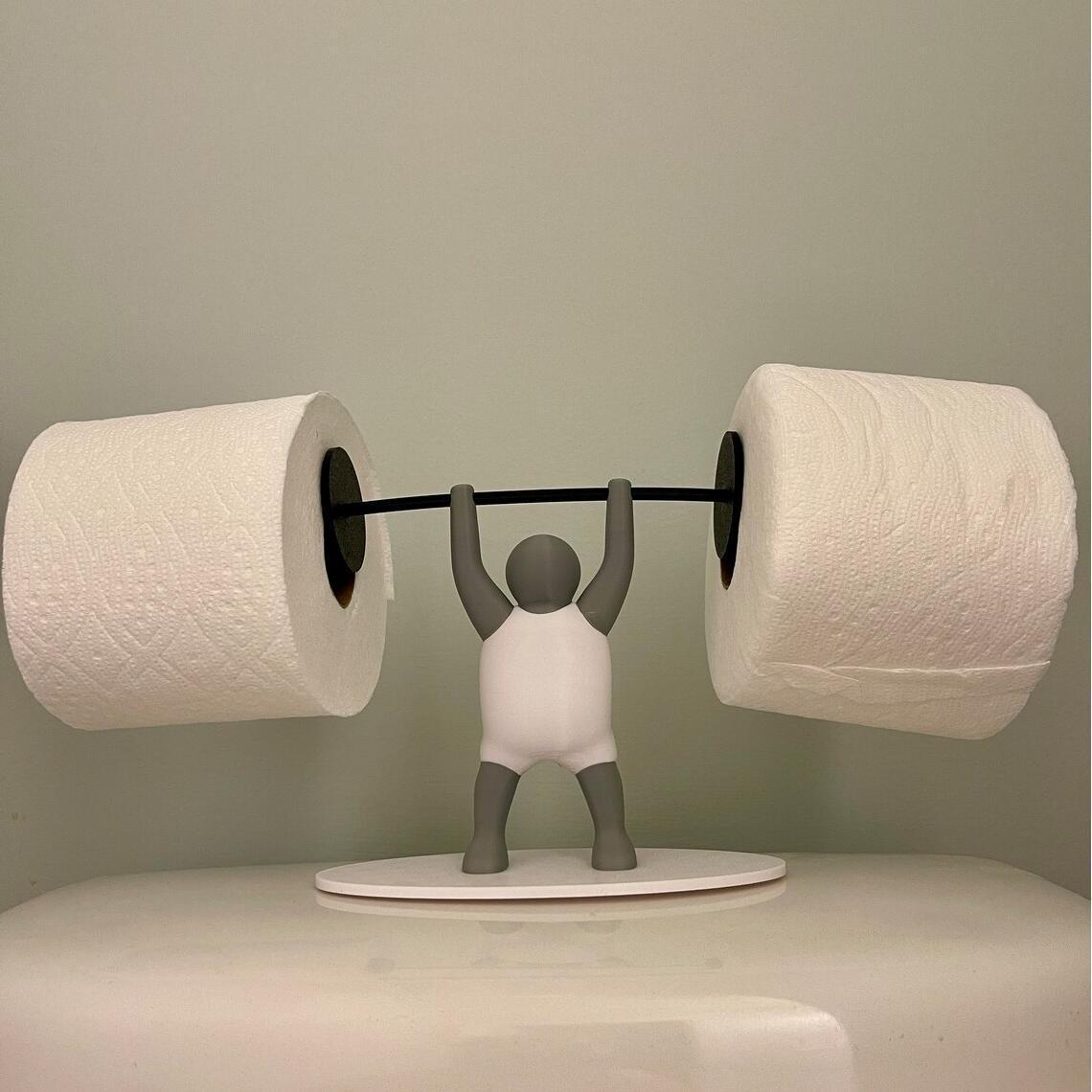3D Printed Weightlifter Toilet Paper Holder for Bathroom