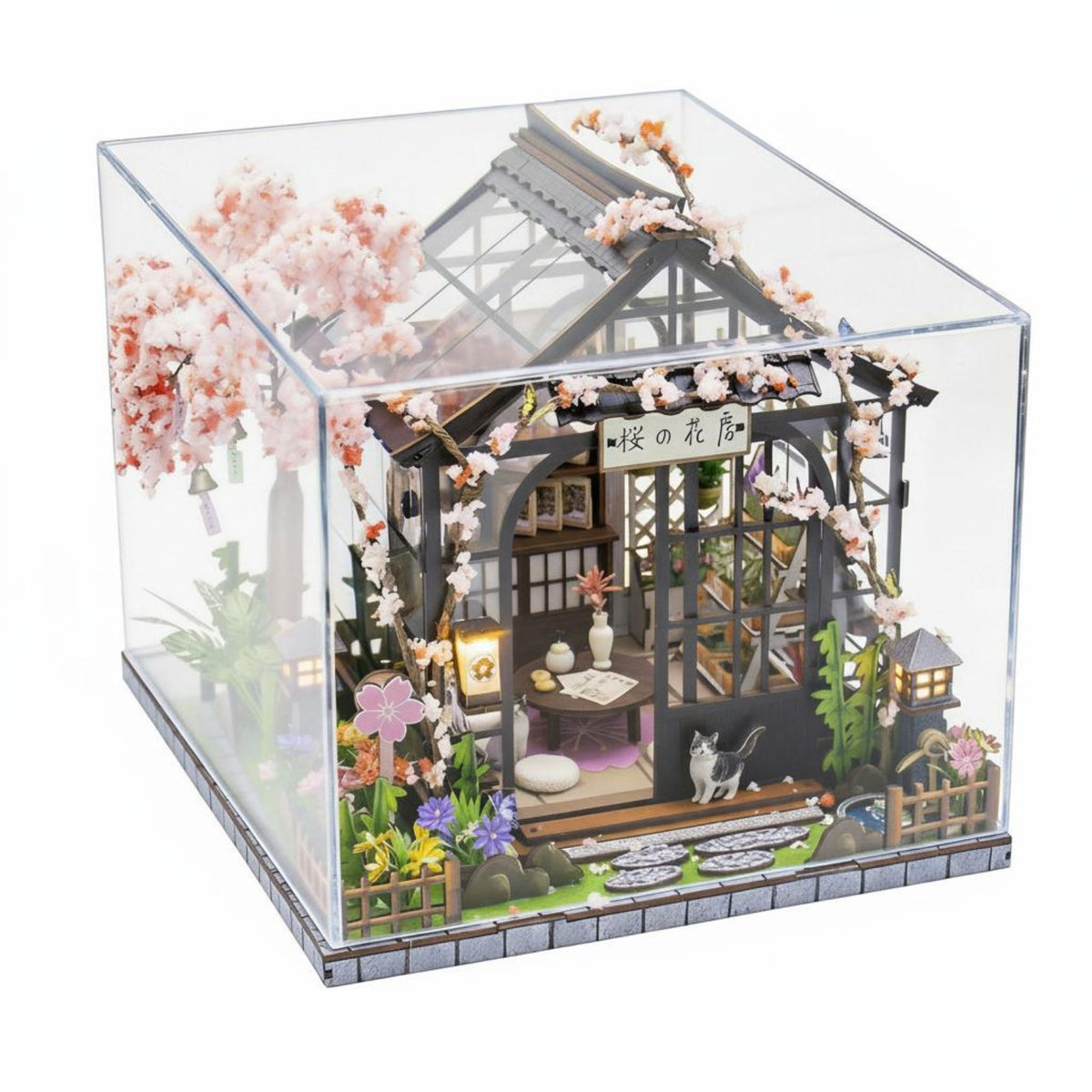 Wooden 3D Model Kit Detailed Design Light up Miniature Room Kit Creative Gift DIY