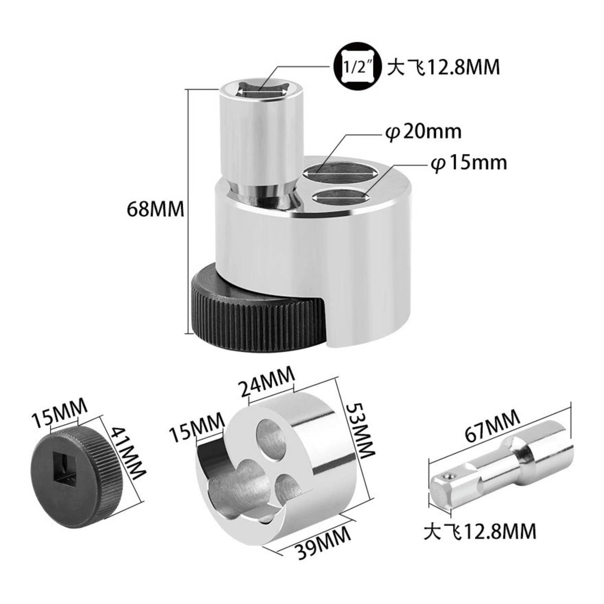 Reverse Thread Design Headless Screw Extractor Steel Body Broken Bolt Remover Chrome Plated Broken Screw Remover Rust Resistant for Mechanics