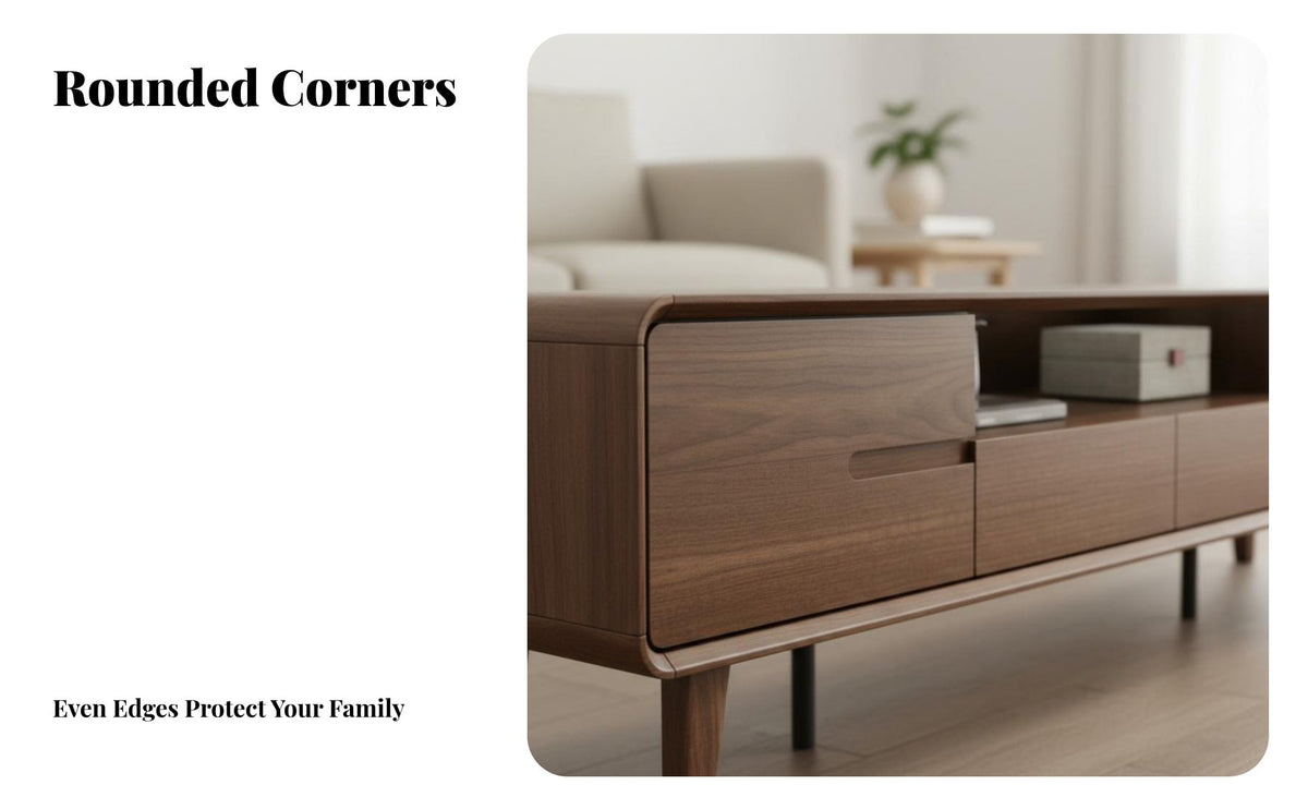 Wood Grain Finish Lowsilhouette TV Cabinet Ample Storage Lowsilhouette TV Stand Modern Design Living Room Furniture Multiple Compartments for Homeowners, Families, Adults, Lounge Area, Bedroom