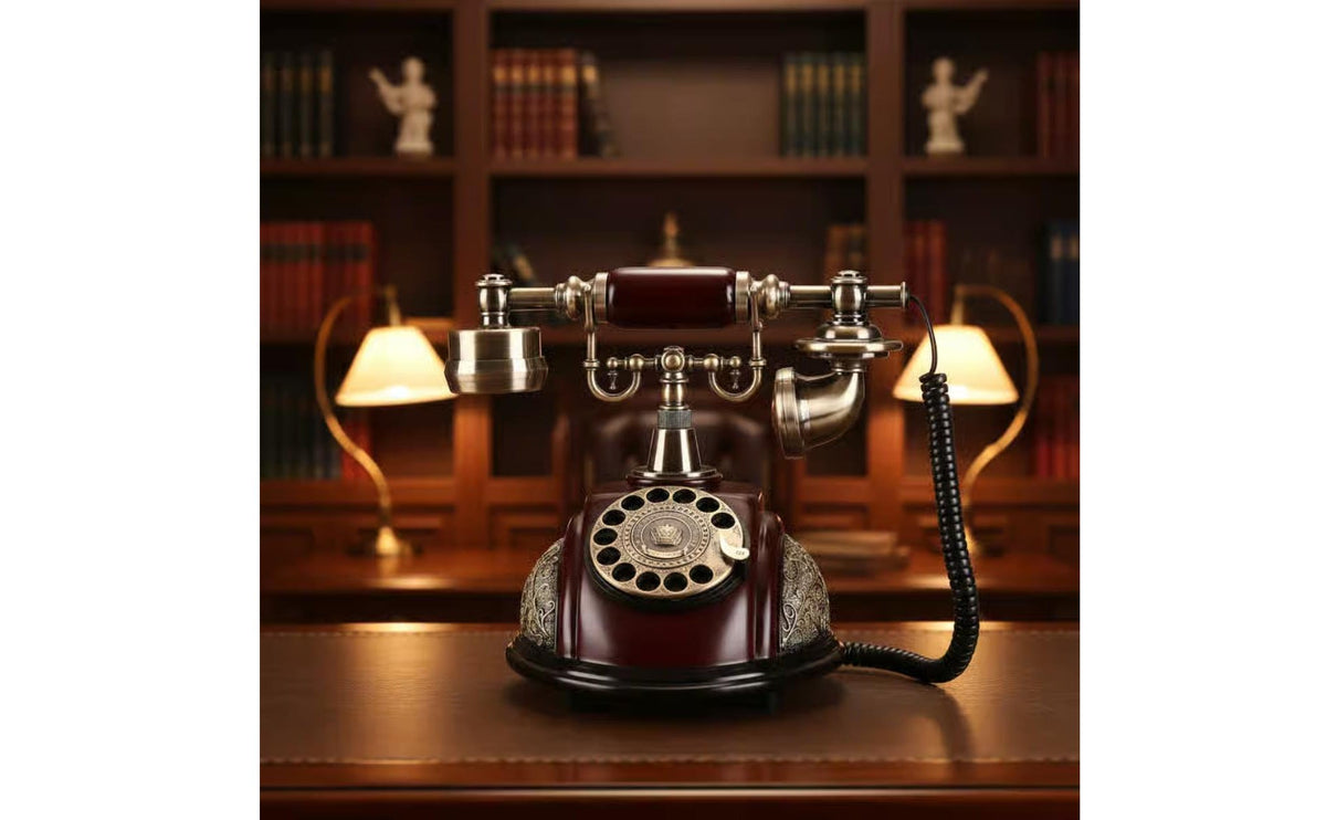 Decorative Rotary Mechanism Telephone Gift Choice Vintage Rotary Telephone Plug and Play Retro Desk Phone No Battery Needed for Hotel Lobby, Gallery