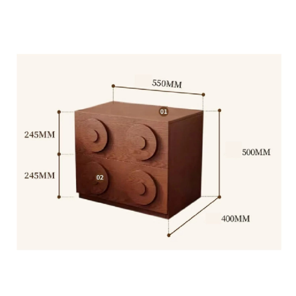 Retro Storage Cabinet Pre-Assembled Vintage Drawer Chest