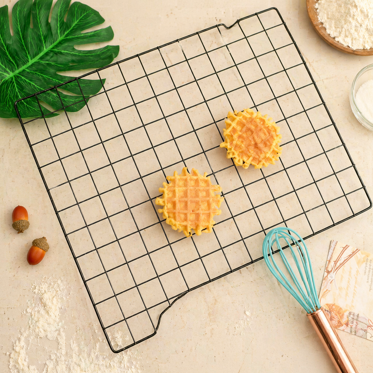 Dark Green Metal Cooling Rack, 45cm x 30cm, for Baked Goods, Cakes, Cookies & Pastry, Easy Clean Baking Wire