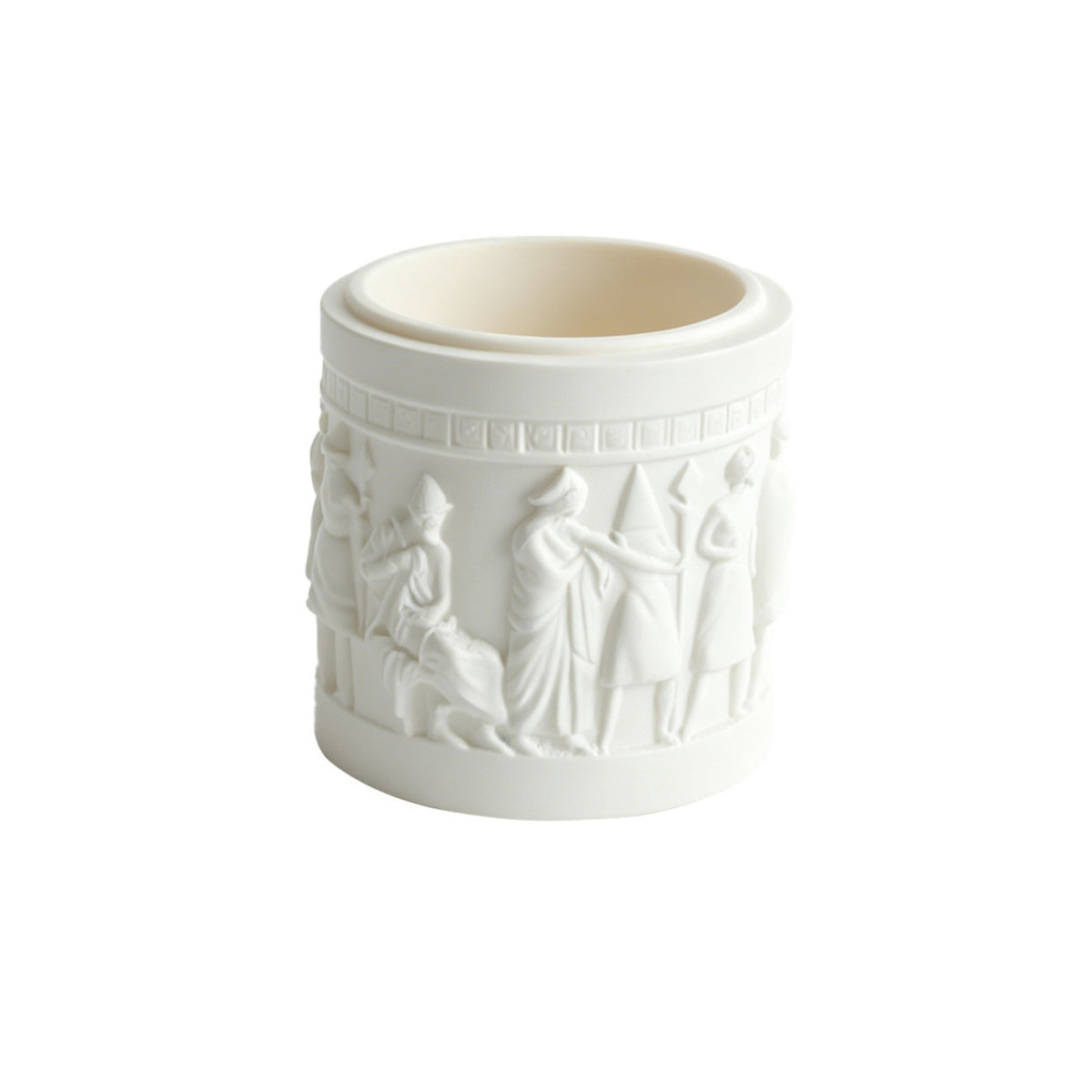 Embossed Planter Compact Cylindrical Planter Plant Pot for Balcony