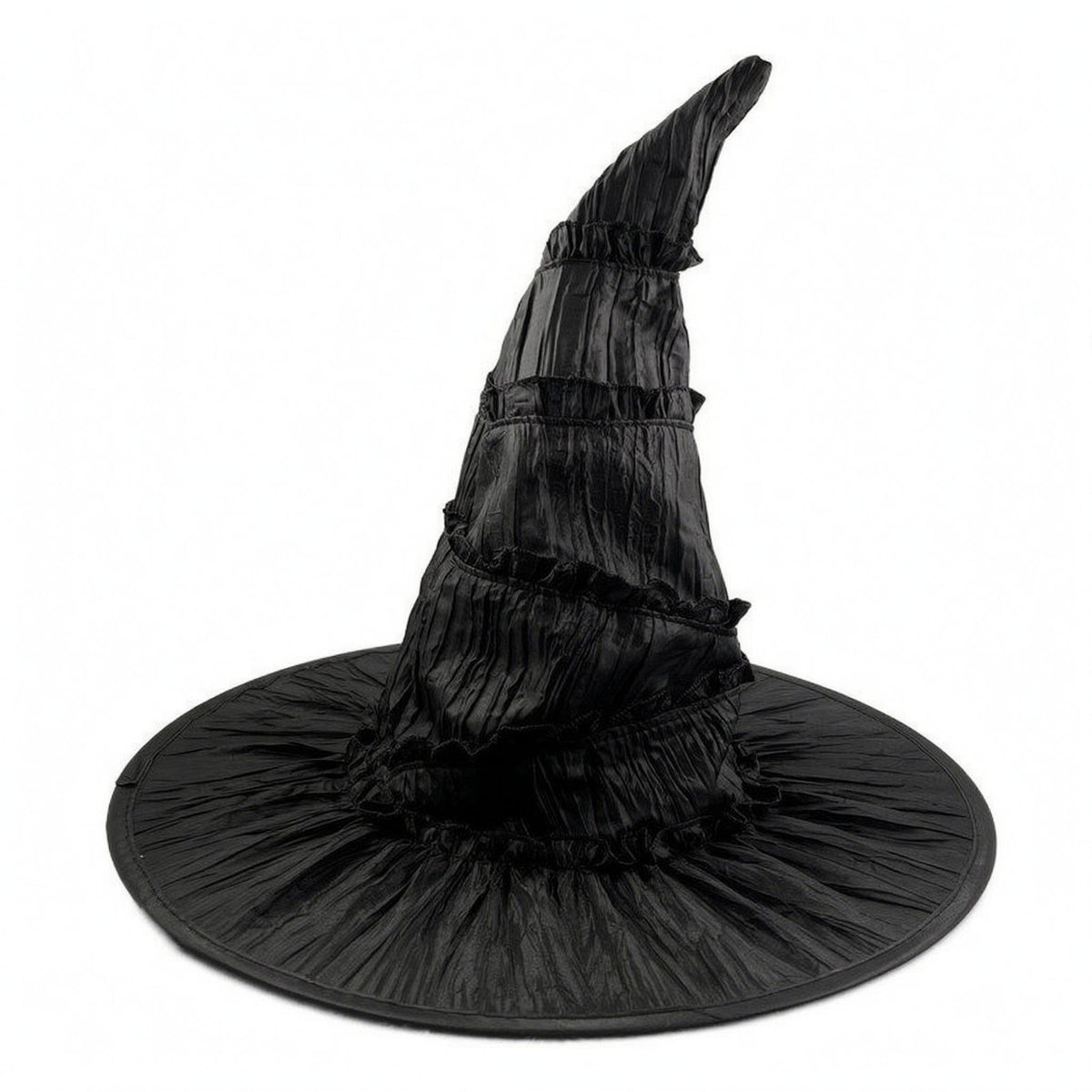 Black Pointed Witch Cap Taffeta-Style Black Witch Hat Lightweight