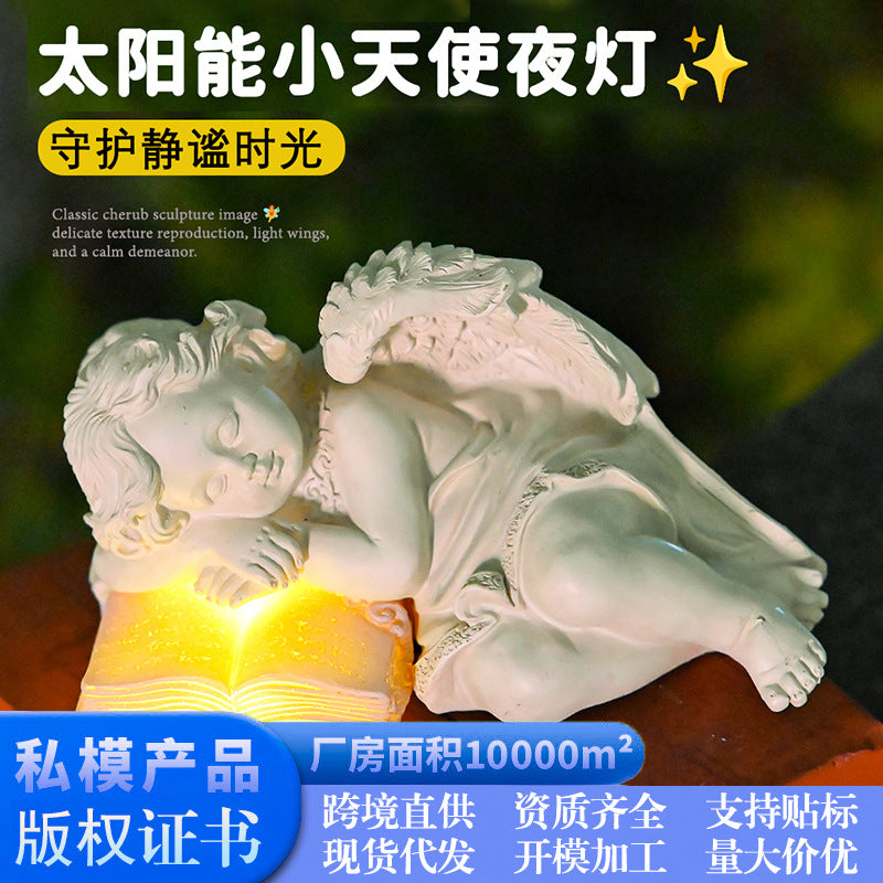 European Style Resin Angel Figurine for Garden Decoration