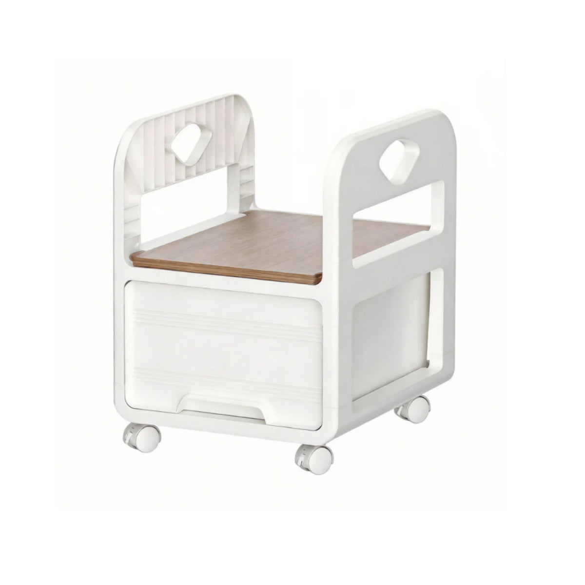 Under-Desk Storage Trolley adaptable 2-Tier Rolling Cart Multifunctional