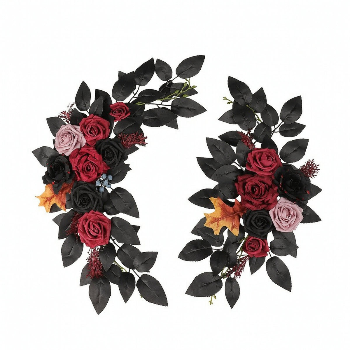 2 Pieces Artificial Flower Swags with Zip Ties Faux Decorations Reusable