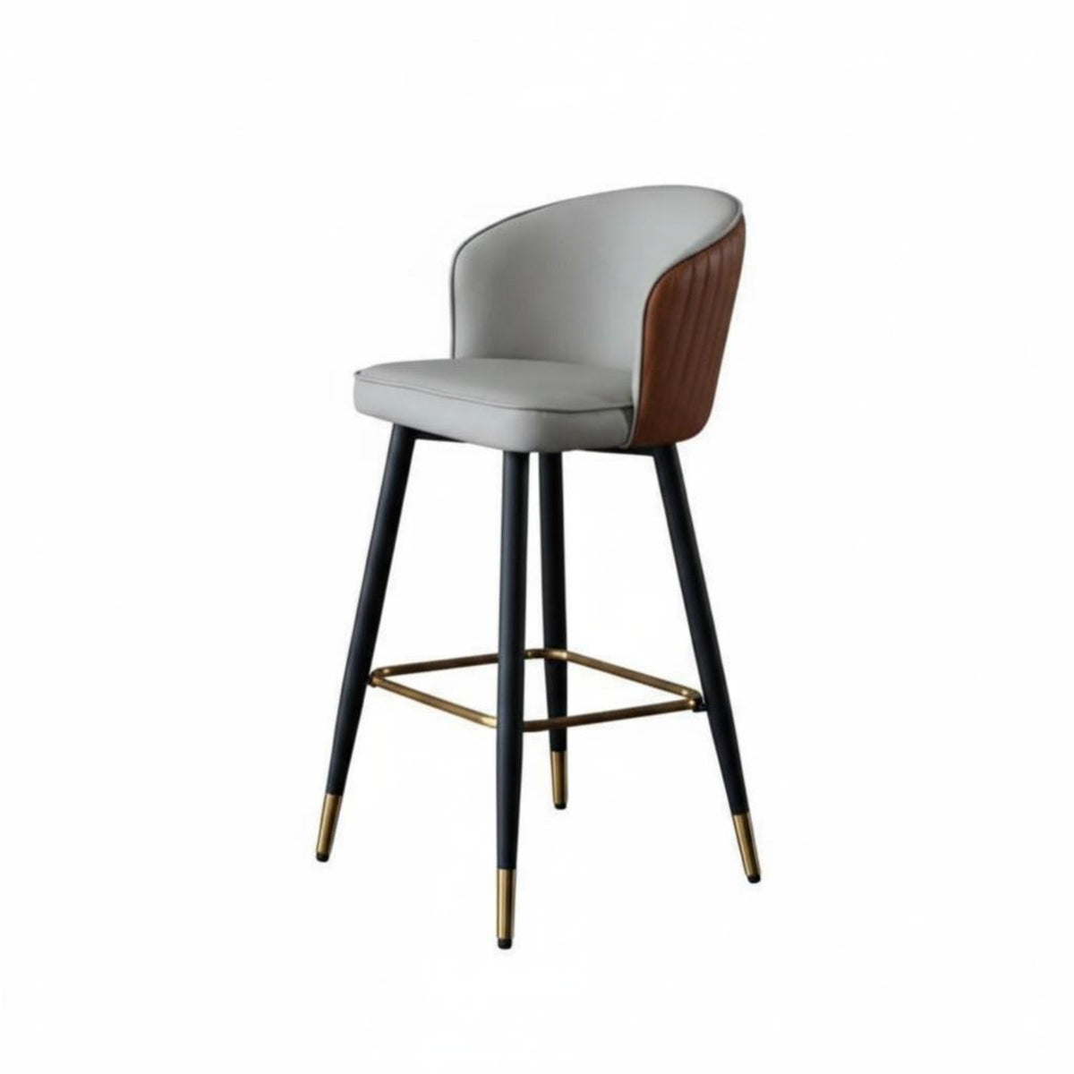 Rotating Counter Stool with Backrest Modern Minimalist Design High Chair Upholstered Easy Assembly for Interior Designers