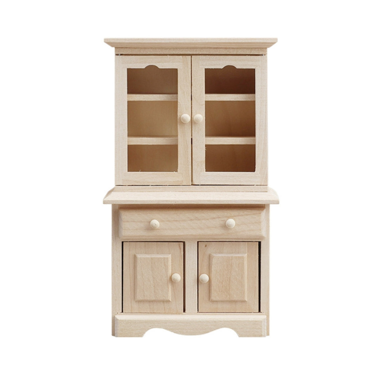 Cabinet with Shelves Unfinished Dollhouse Cabinet Realistic for Collectors