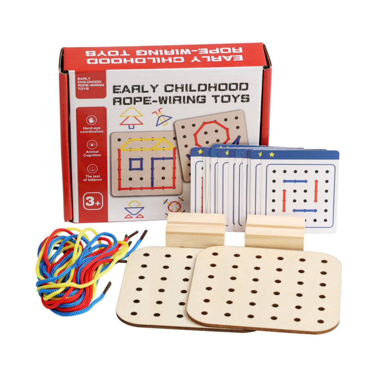 Threading Puzzle Toy Fine Motor Skills Lacing Board Toy Early Learning for Preschoolers, Kindergarten