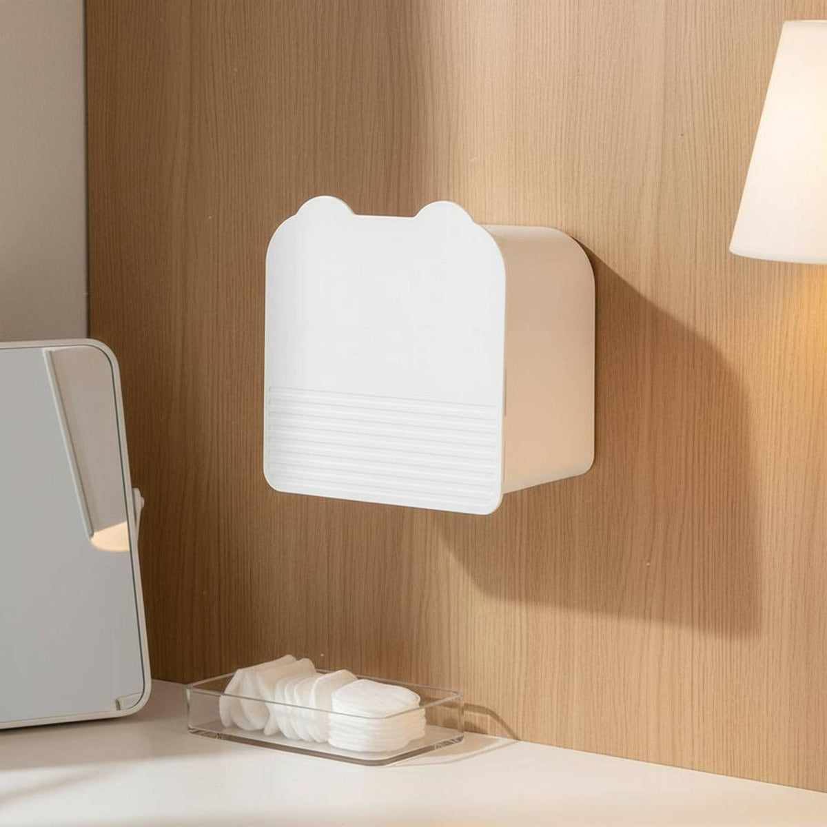 Napkin Holder Easy Accessible Lid Wall Mounted Storage Box for Bedroom, Women