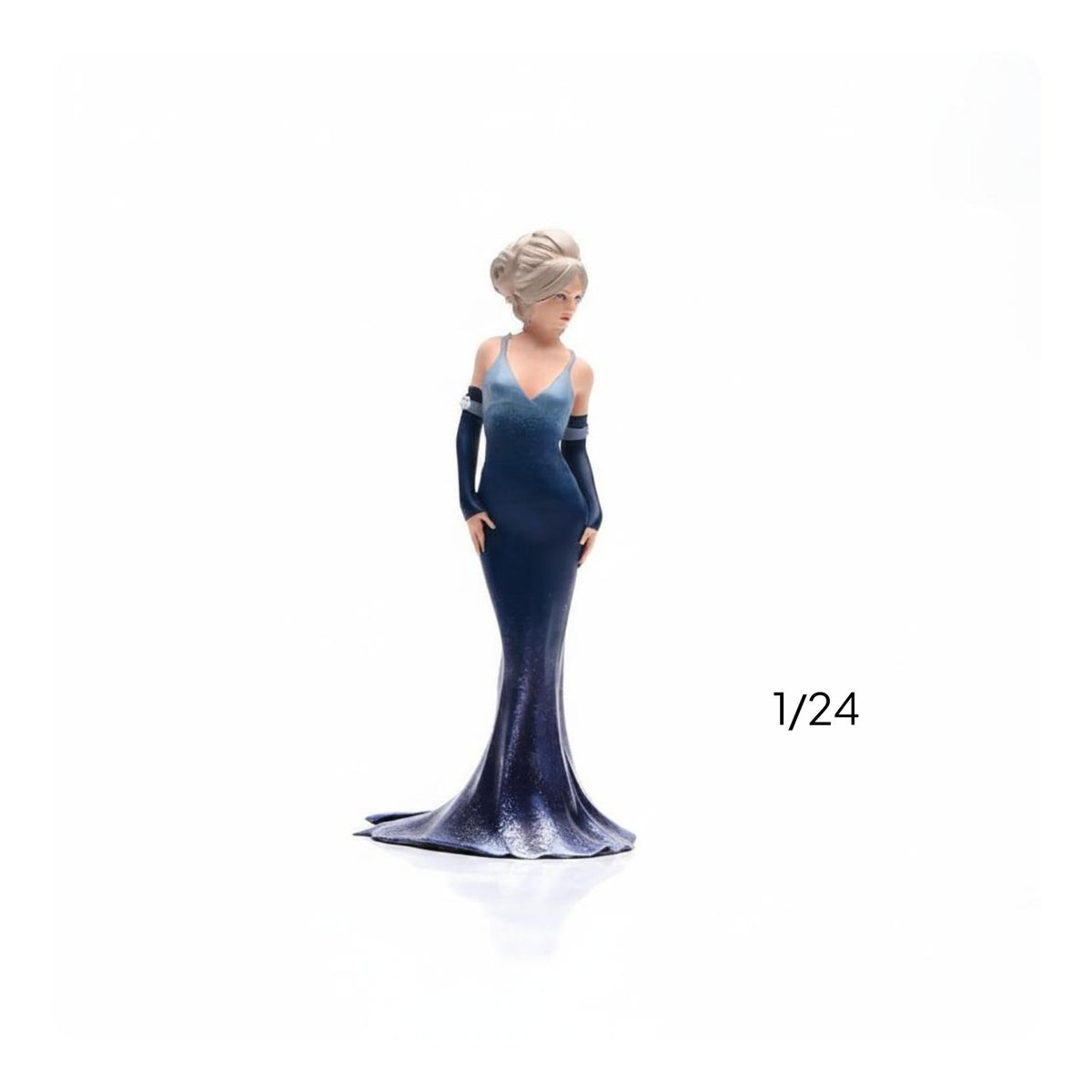 girl Figurine High Detail Hand-Painted Lady Figure Antique Look Elegant Gown Statue