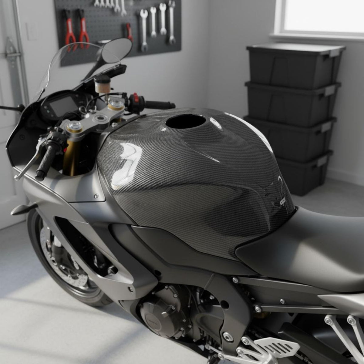 Molded Molded Fuel Fuel Container Surround Protector Cover Carbon Fiber Pattern Fuel Container Shroud for DIY Mechanics