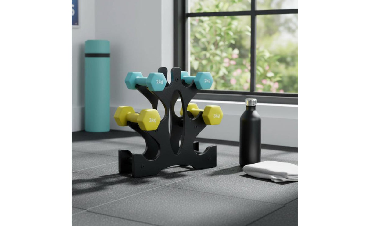 Dumbbell Tree Stand Space-Saving V-Shaped Dumbbell Rack Easy Assembly Vertical Weight Organizer for Office