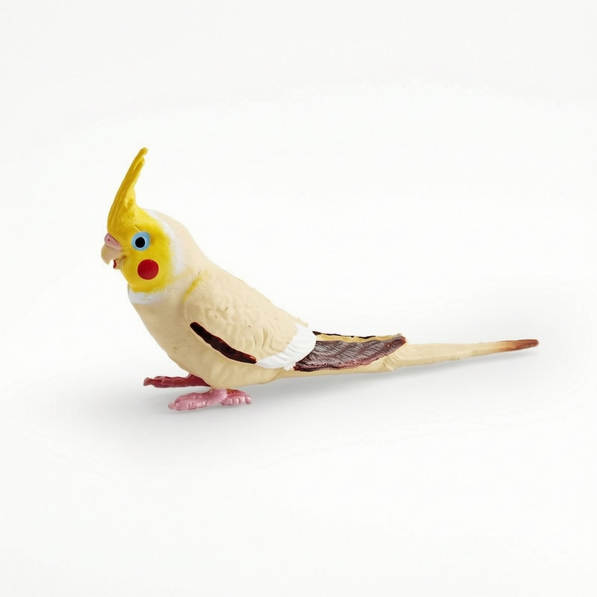 Molded Cockatiel Figurine Wildlife-Inspired Cockatiel Model Lightweight Parrot Figurine Miniature for Collectors, Hobbyists, Diorama, Desk Decoration, Shelf Display