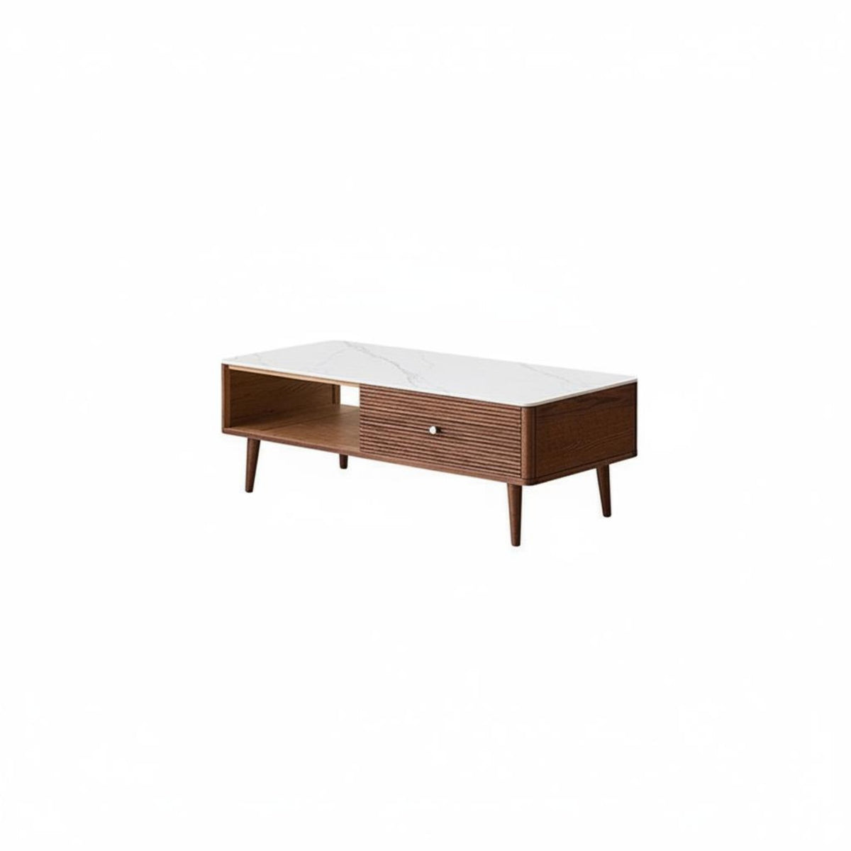 Sintered Stone Tabletop Coffee Table with Drawers and Shelf Modern Minimalist Design Rectangular Coffee Table with Drawers Long-Lasting Sturdy Household Furniture Heat Resistant for Apartment Dwellers, Families, Adults, Living Room, Home, Lounge Area