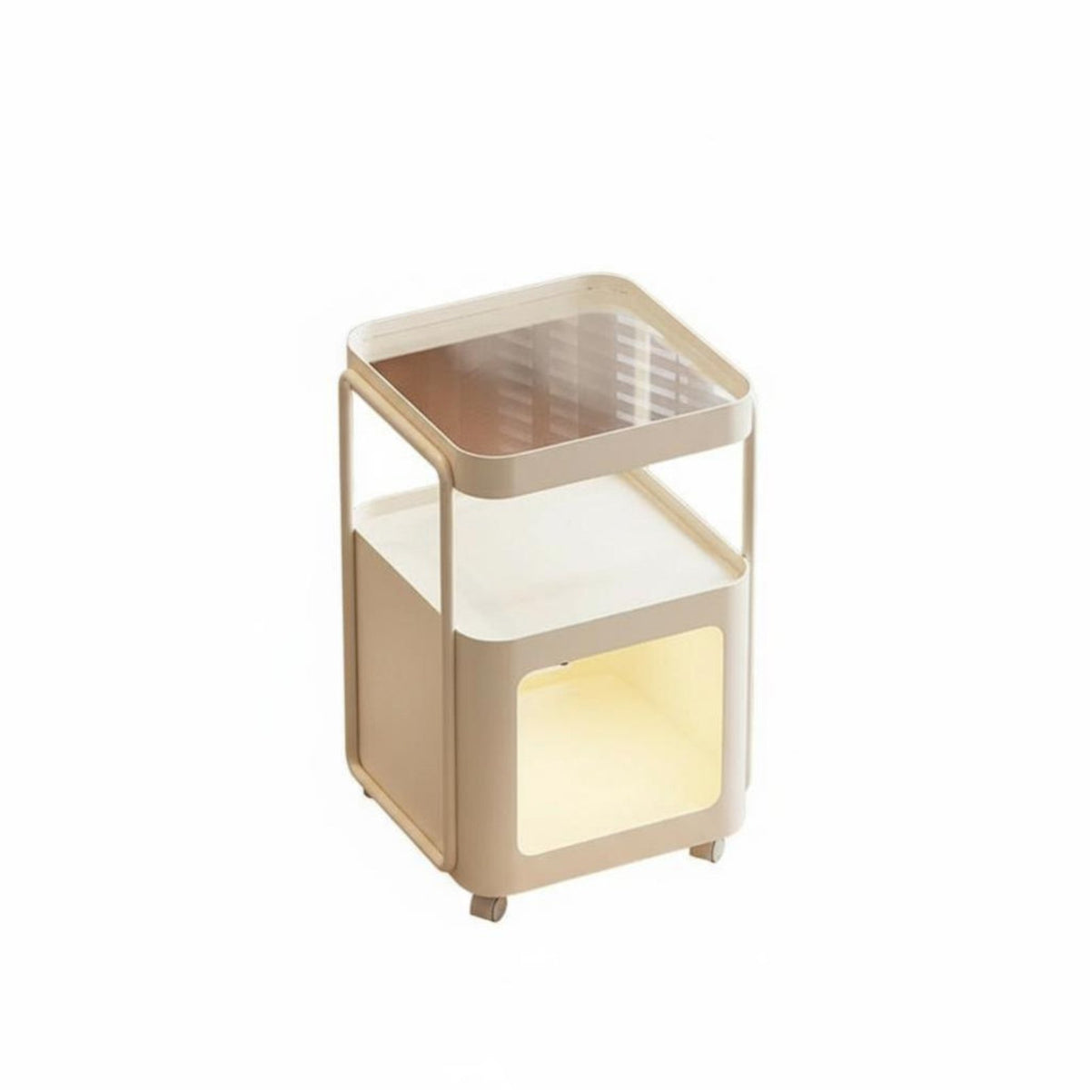 Illuminated End Table 2-in-1 Design Home Furnishing Space-Saving for Living Room