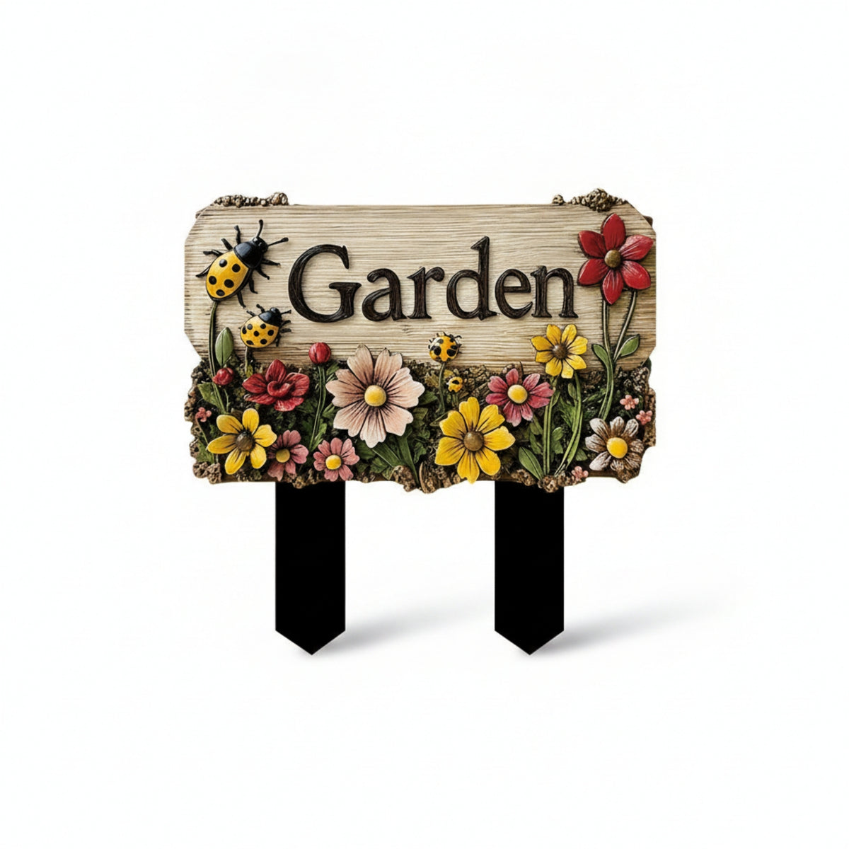 Rustic Wooden Stake Sign Outdoor Garden Sign Board Carbonized Wood Stake Yard Stake Rustic Look Suitable for Lawn Pathway Decoration