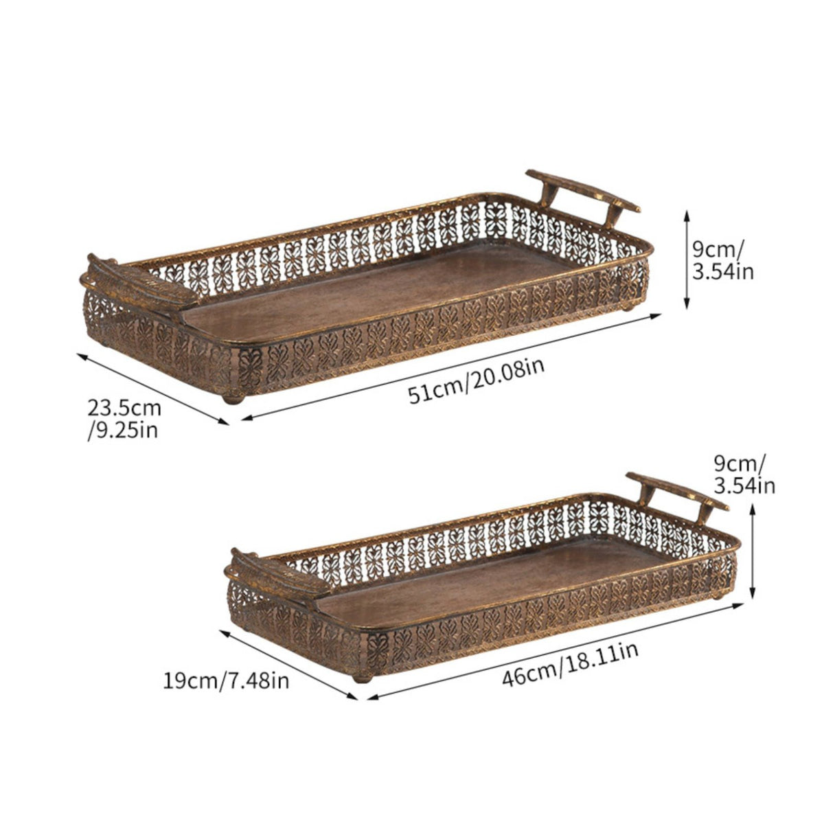 Golden Metal Tray Multi Purpose Decorative Iron Basket Stackable Gold Wire Basket for Hotel