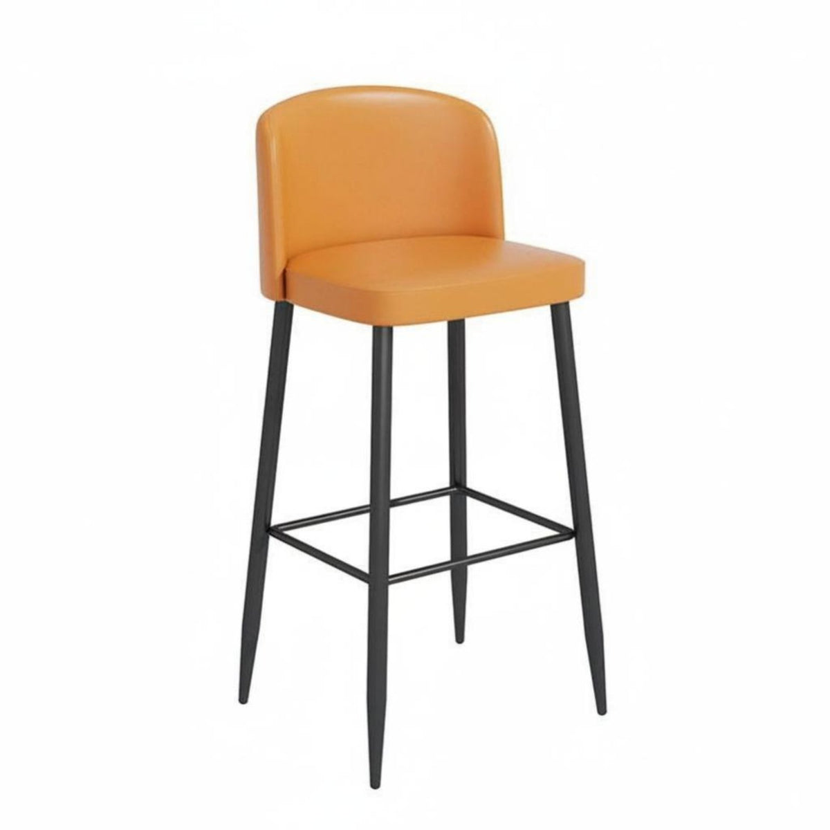 Upholstered Bar Stool with Backrest Nordic design Counter Chair Modern Minimalist Design Integrated Footrest for Kitchen Island