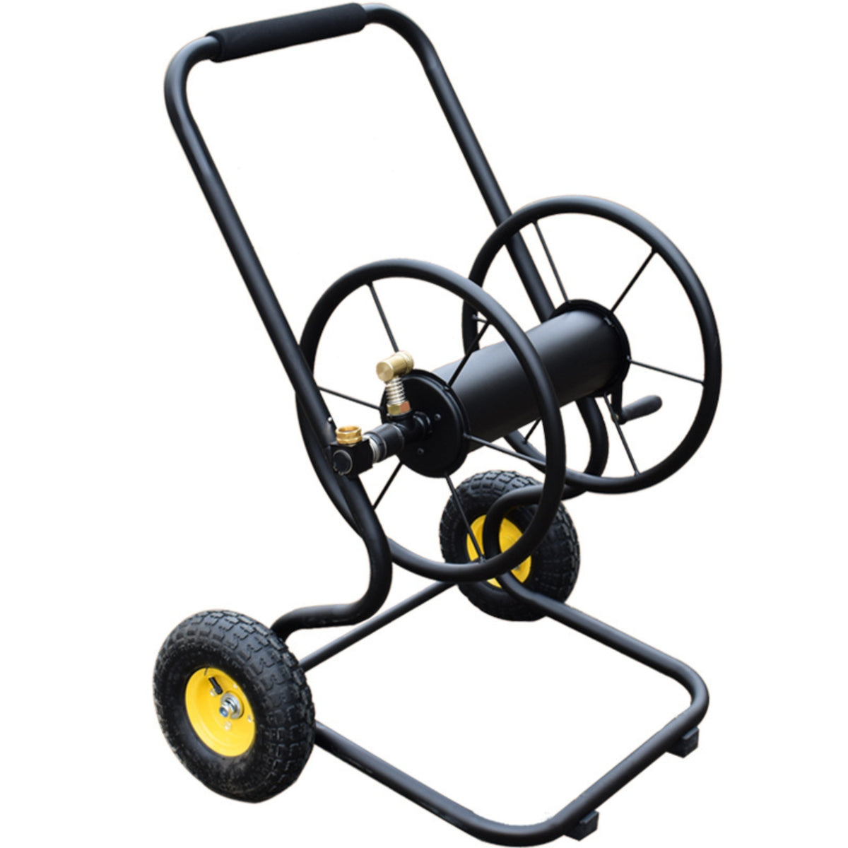 Garden Hose Reel Cart Hand-Push Hose Reel Cart with Wheels Easy to Use for Yard
