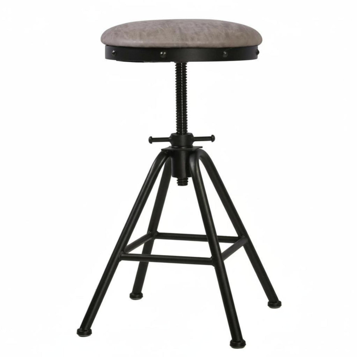 Adjustable Pedestal Stool Industrial Aesthetic Counter-Height Seating Stable