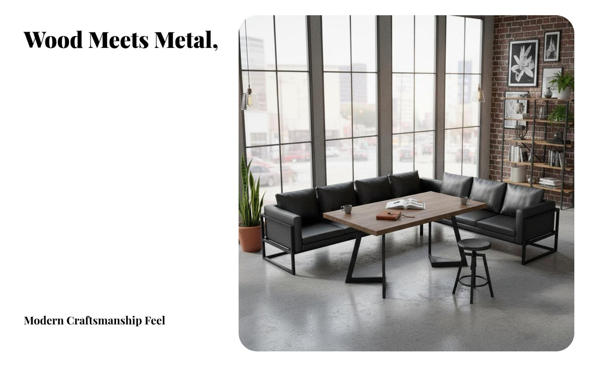 Industrial Dining Booth Set Retro Design Dining Seating Cushioned Seat Cafe Furniture for Bar Owners, Interior Designers, Restaurants, Cafes