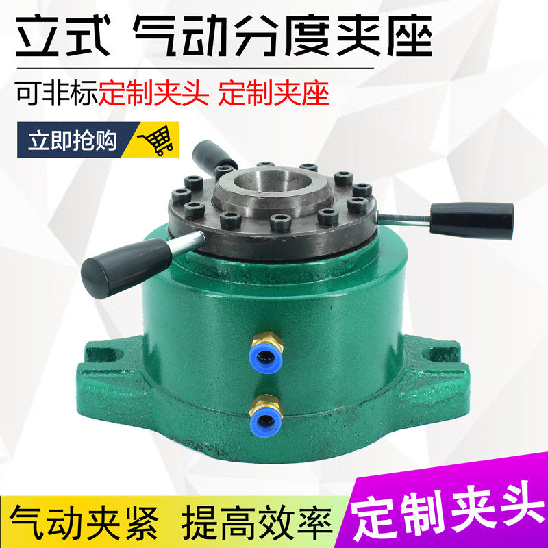 Pneumatic Indexing Chuck for Tapping and Drilling, Models 15# 20# 25# 32#, Vertical Instrument Lathe Quick Fixture, Automatic