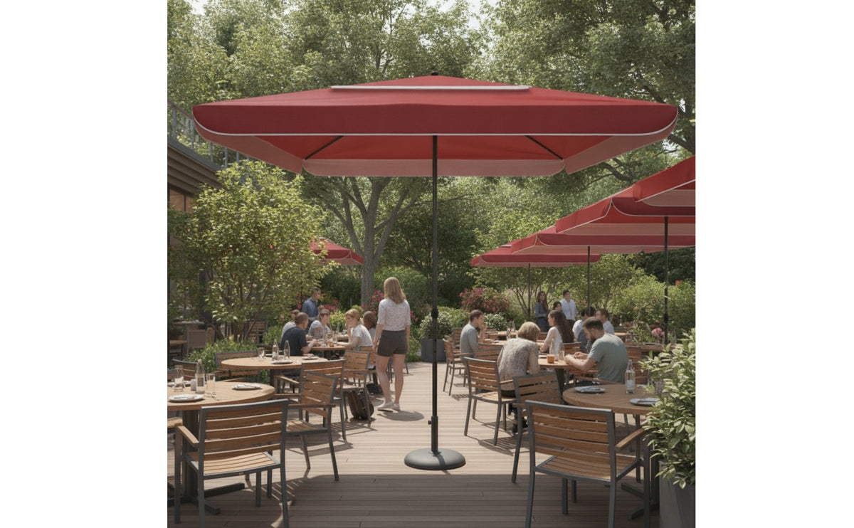 Square Patio Umbrella Wind-Resistant Umbrella with Double Canopy Waterproof for Homeowners, Vendors, Market, Garden