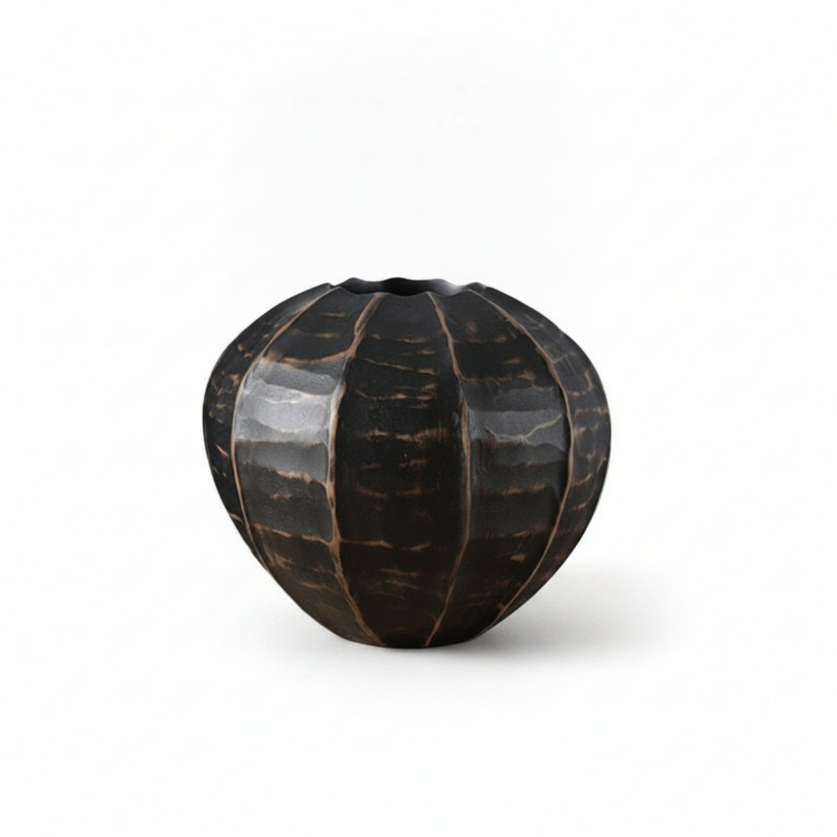 Decorative Vase Hollow Form Wood-Grain Vase Tabletop Flower Holder