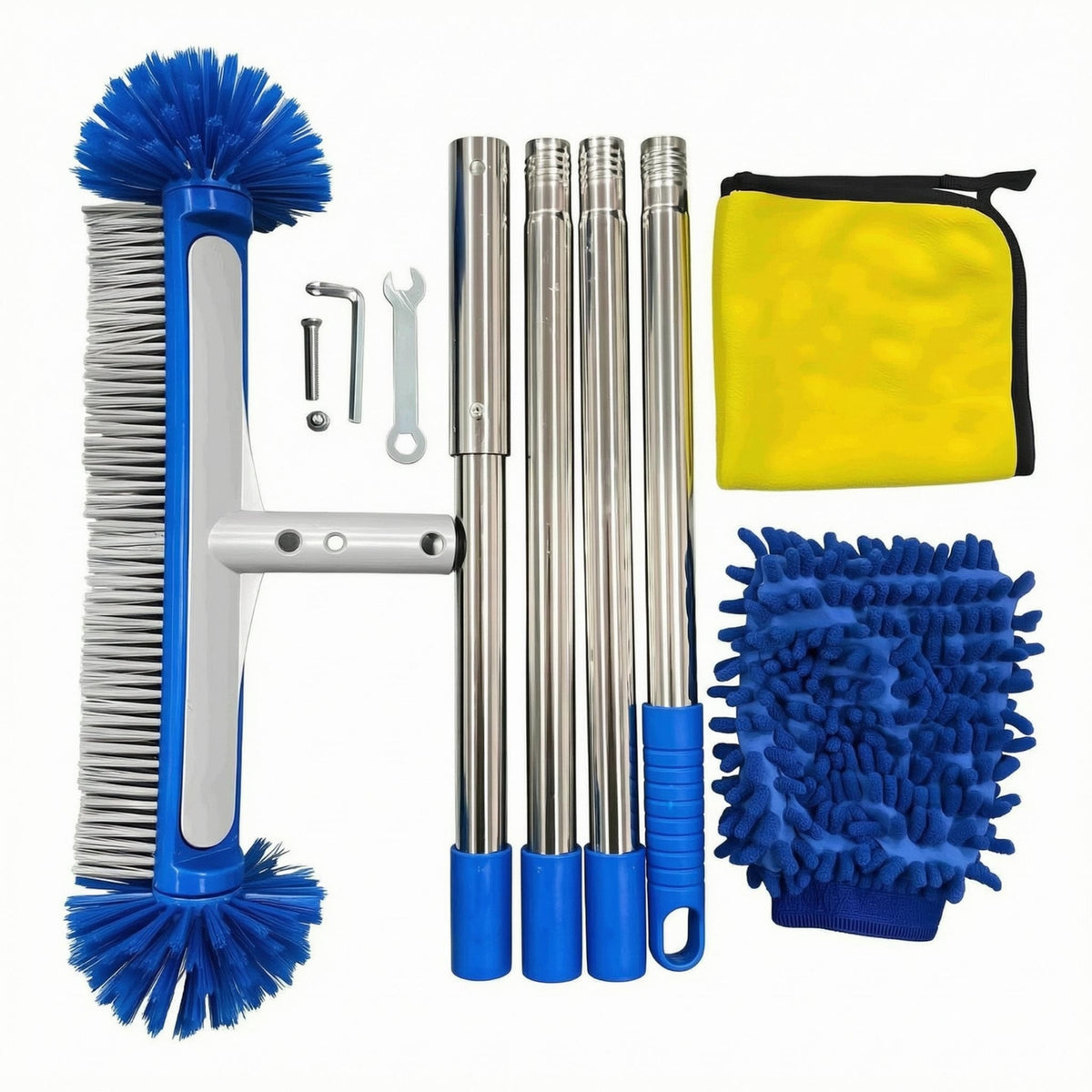 Long Pool Brush Threaded Sections Pool Cleaning Brush