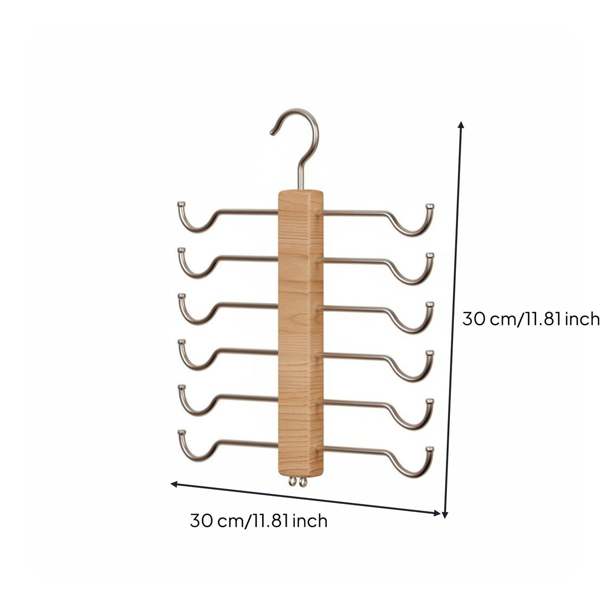 Bra Organizer Hanger Large Capacity Underwear Hanger Wood Sock and Tank Top Organizer for Wardrobe