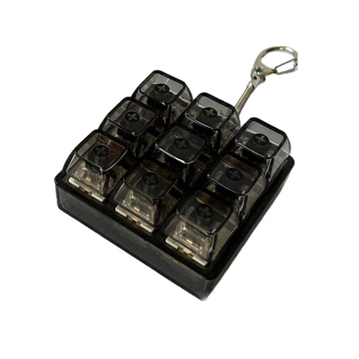Tactile Keyboard Fidget Keychain Satisfying Keyboard Presser Portable Fidget Keychain Clear for Travel